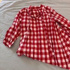 Red and White Gingham house dress by Buru